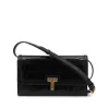 BLACK LEATHER CROSSBODY BAG