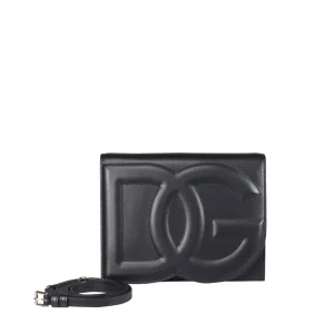 BLACK LEATHER CROSSBODY BAG