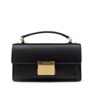 BLACK LEATHER CROSSBODY BAG