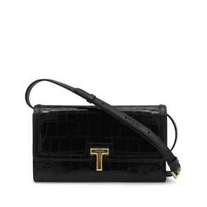 BLACK LEATHER CROSSBODY BAG
