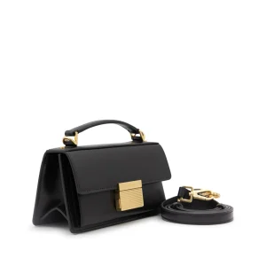BLACK LEATHER CROSSBODY BAG