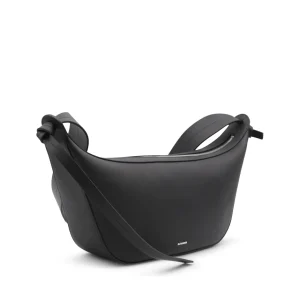 BLACK LEATHER CROSSBODY BAG