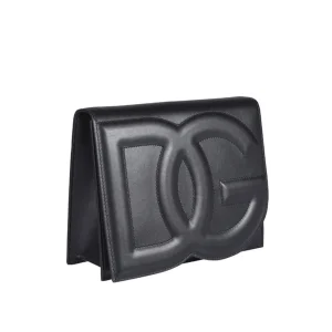 BLACK LEATHER CROSSBODY BAG