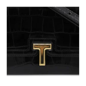 BLACK LEATHER CROSSBODY BAG
