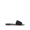 BLACK LEATHER DG MILLENNIALS SLIDES