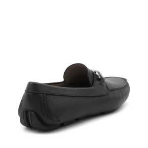 BLACK LEATHER DRIVER GANCINI LOAFERS
