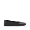 BLACK LEATHER FLATS