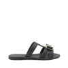 BLACK LEATHER FLATS