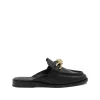 BLACK LEATHER FLATS