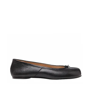 BLACK LEATHER FLATS