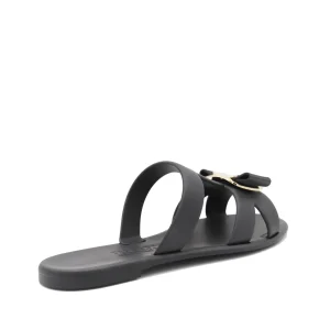 BLACK LEATHER FLATS