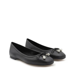 BLACK LEATHER FLATS