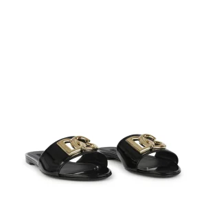 BLACK LEATHER FLATS