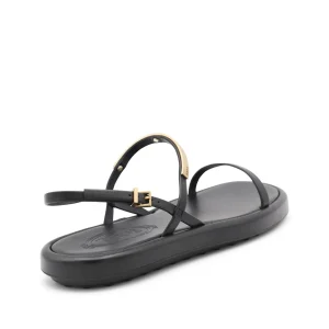 BLACK LEATHER FLATS