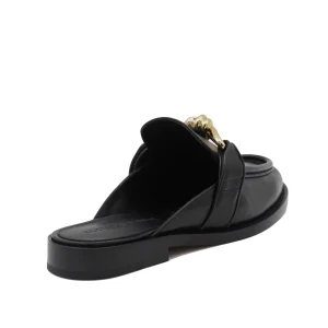 BLACK LEATHER FLATS