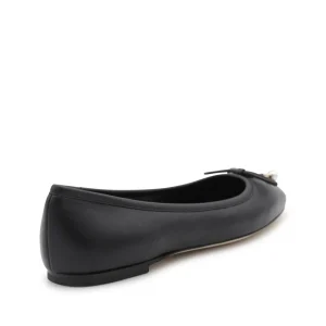 BLACK LEATHER FLATS