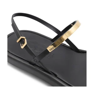 BLACK LEATHER FLATS
