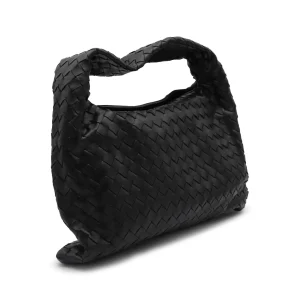 BLACK LEATHER HOP SMALL HANDEL BAG