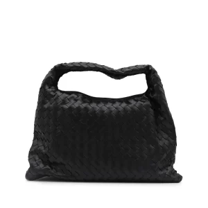 BLACK LEATHER HOP SMALL HANDEL BAG