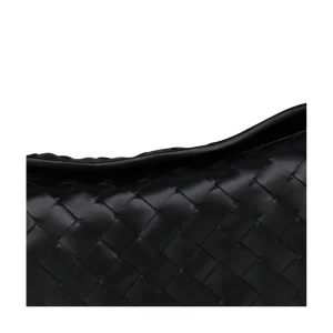 BLACK LEATHER HOP SMALL HANDEL BAG