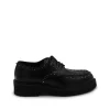 BLACK LEATHER LACE UP SHOES