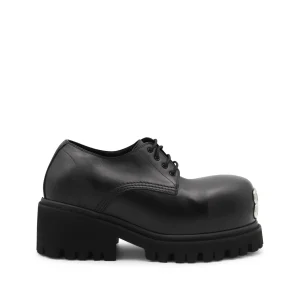 BLACK LEATHER LACE UP SHOES