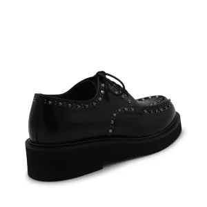 BLACK LEATHER LACE UP SHOES