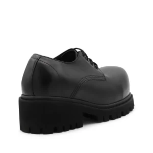 BLACK LEATHER LACE UP SHOES