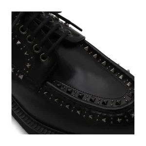 BLACK LEATHER LACE UP SHOES