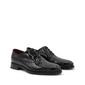 BLACK LEATHER LACE UP SHOES