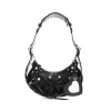 BLACK LEATHER LE CAGOLE XS SHOULDER BAG