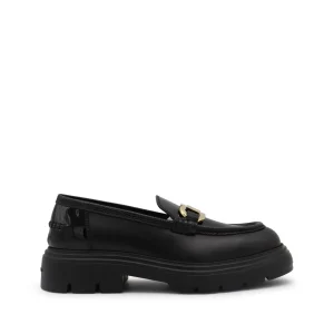 BLACK LEATHER LOAFERS
