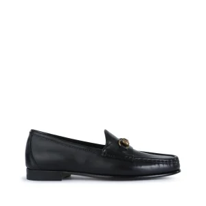 BLACK LEATHER LOAFERS