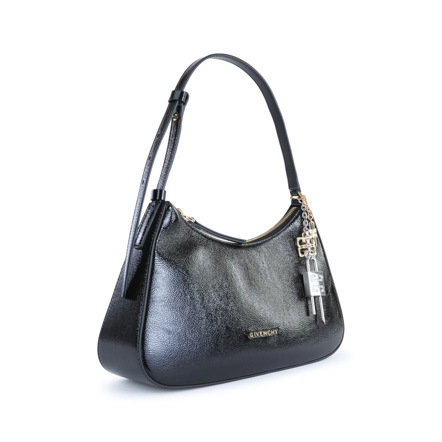 black_leather_lucky_lock__1.webp BLACK LEATHER LUCKY LOCK SHOULDER BAG