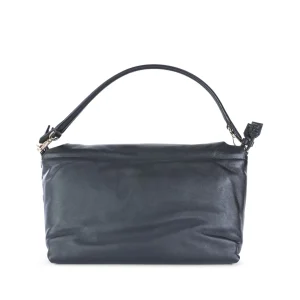 BLACK LEATHER MAMMA BAGUETTE LARGE SHOULDER BAG