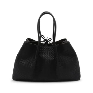 BLACK LEATHER PINACOTECA TOP HANDLE BAG