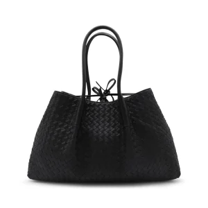 BLACK LEATHER PINACOTECA TOP HANDLE BAG