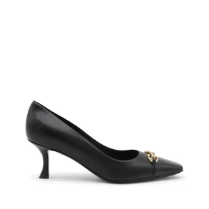 BLACK LEATHER PUMPS
