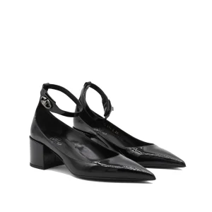 BLACK LEATHER PUMPS