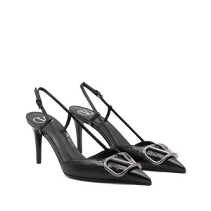 BLACK LEATHER PUMPS