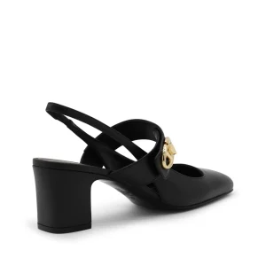 BLACK LEATHER PUMPS
