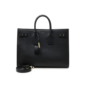 BLACK LEATHER SAC DE JOUR TOP HANDLE BAG