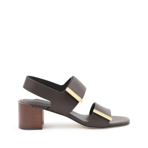 BLACK LEATHER SANDALS