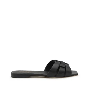 BLACK LEATHER SANDALS
