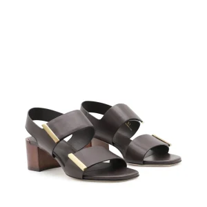 BLACK LEATHER SANDALS