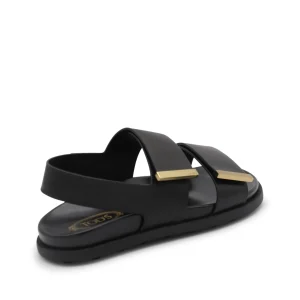 BLACK LEATHER SANDALS