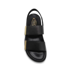 BLACK LEATHER SANDALS
