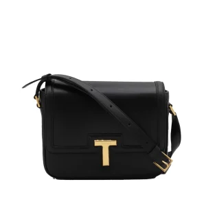 BLACK LEATHER SHOULDER BAG