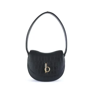 BLACK LEATHER SHOULDER BAG