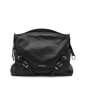BLACK LEATHER SHOULDER BAG